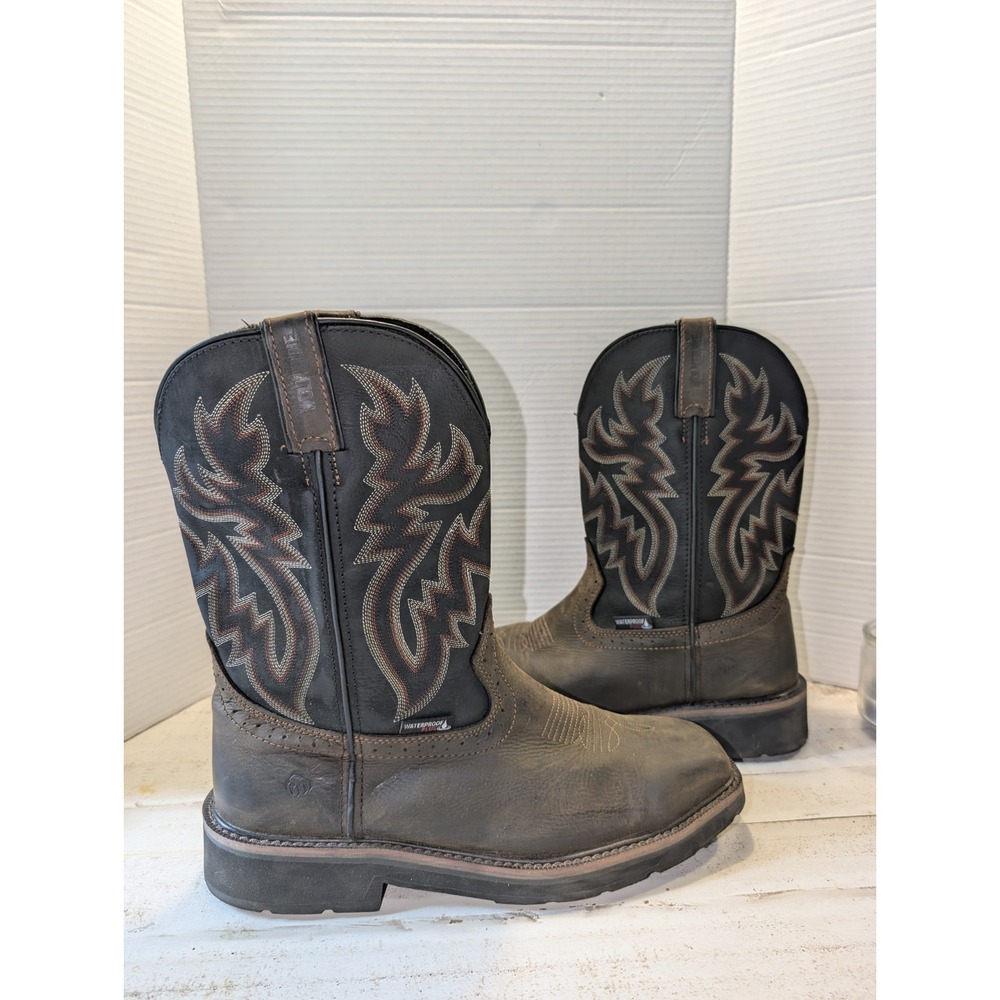 Wolverine Rancher Steel Toe Men's Boots, Size 10.5M - Brown Waterproof Western